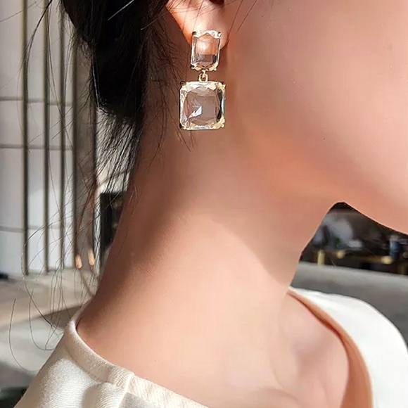 ▪️Transparent glass dangle earrings - Picture 11 of 12
